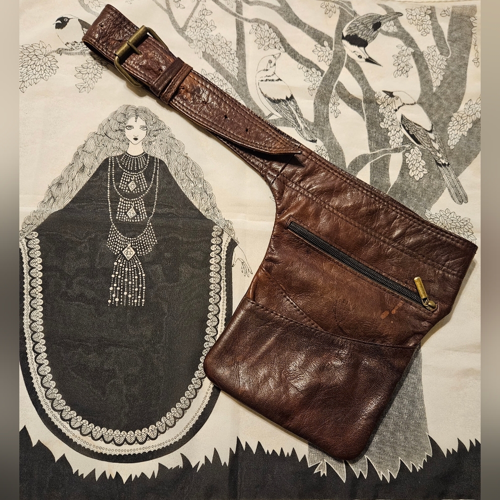 Artisan-Made Organic Leather Hip Bag/Waist Bag/Belt Bag